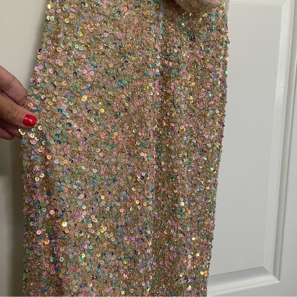 Cassandra Stone Rose Gold HighNeck Sweeping Back Formal/Prom/BlacktieGown Size 0 - Picture 6 of 14